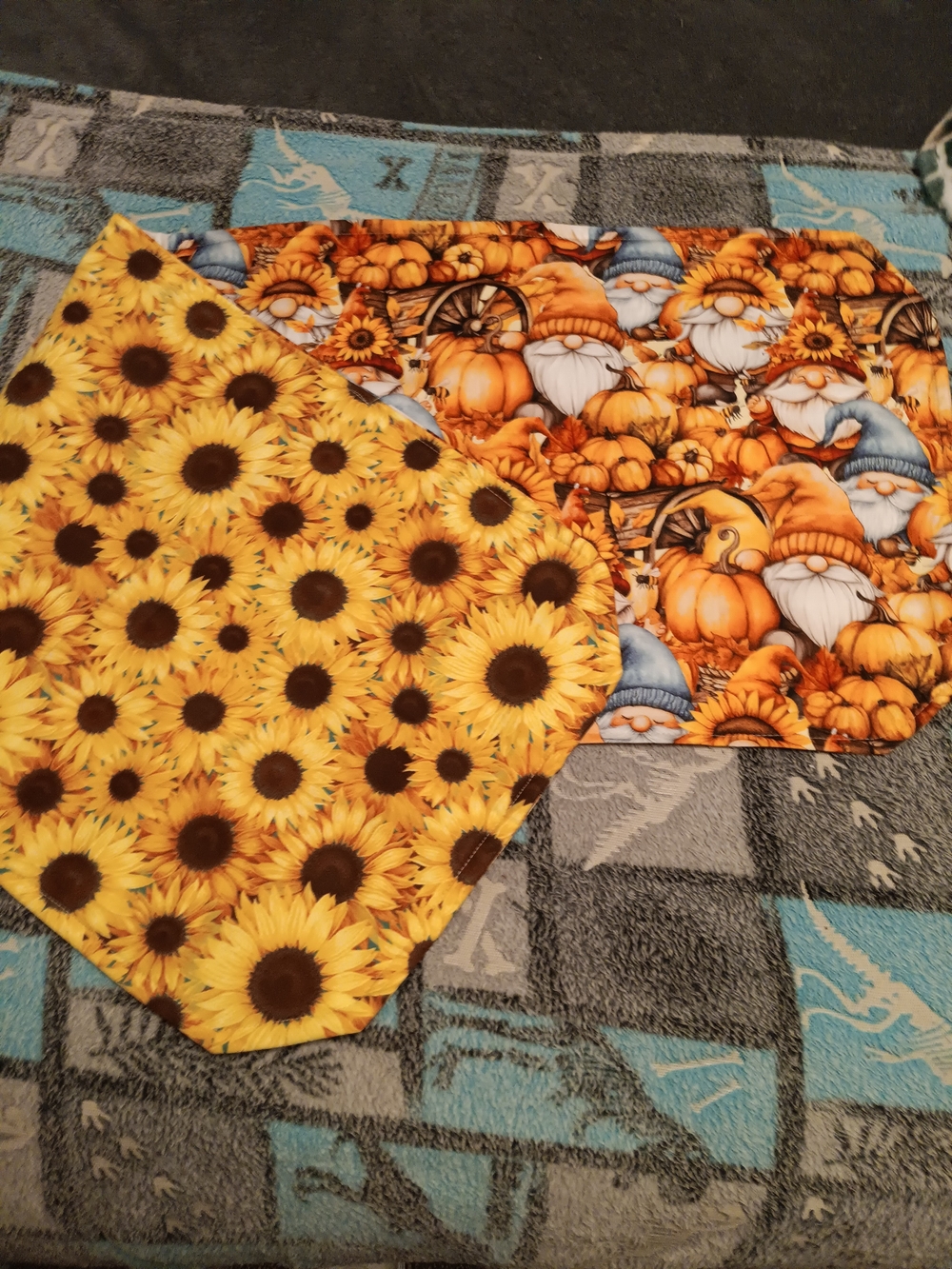 Sunflower & Pumpkin Reversible Runner Yellow Autumn